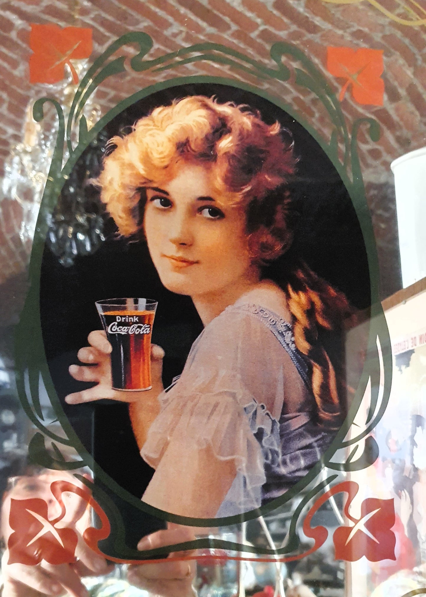 COCA COLA QUADRO A SPECCHIO PUBBLICITARIO VINTAGE