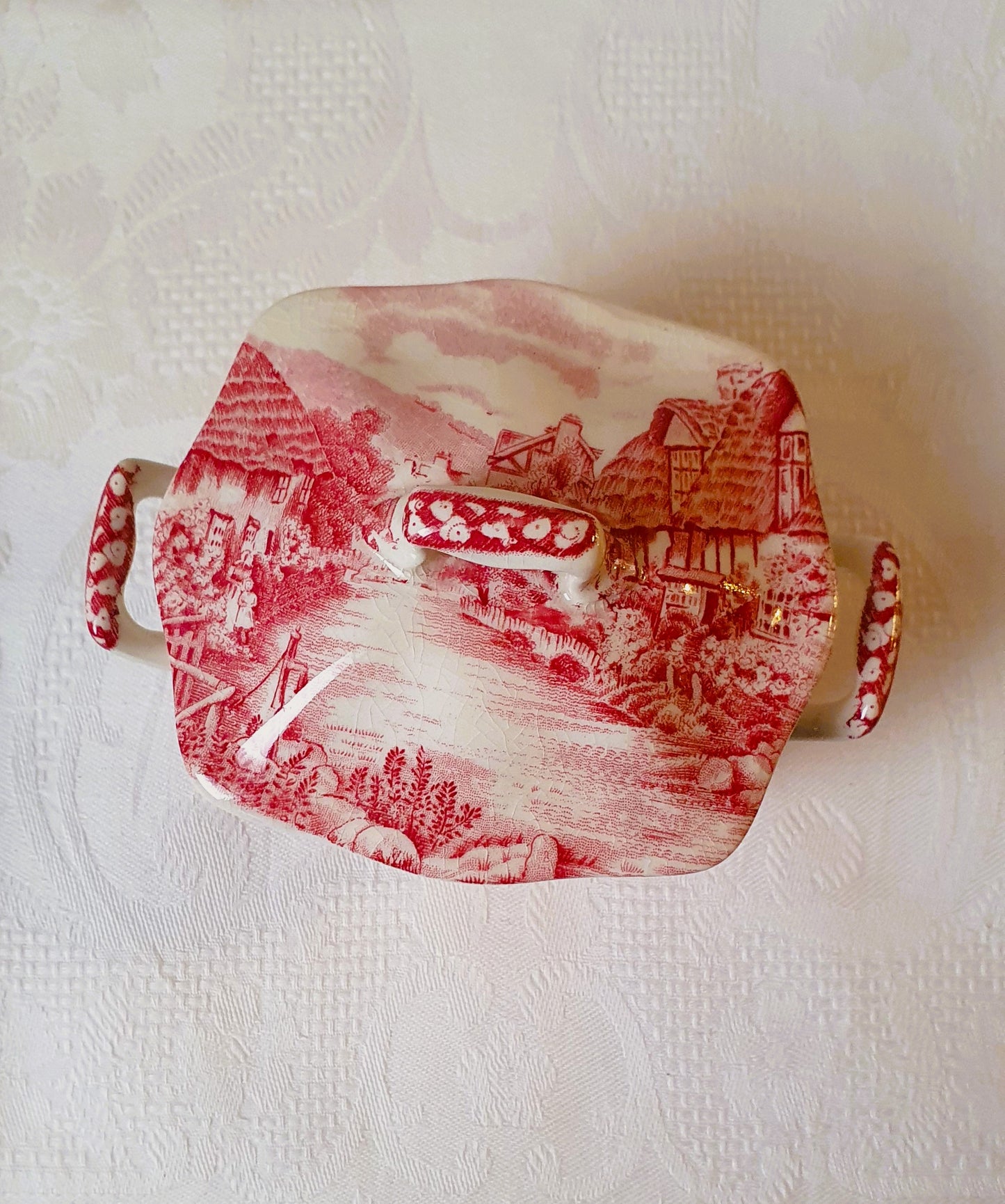 JOHNSON BROS ENGLAND SCATOLA ZUCCHERIERA IN PORCELLANA