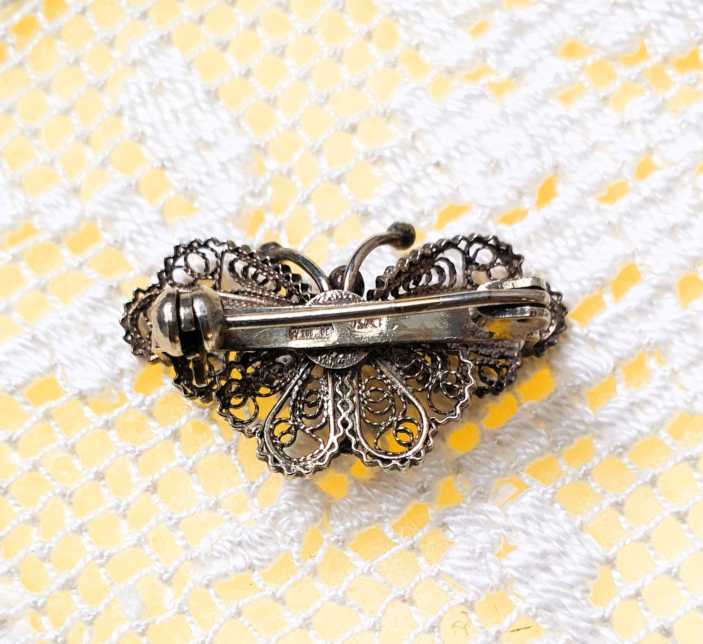 SPILLA D'EPOCA IN ARGENTO 800