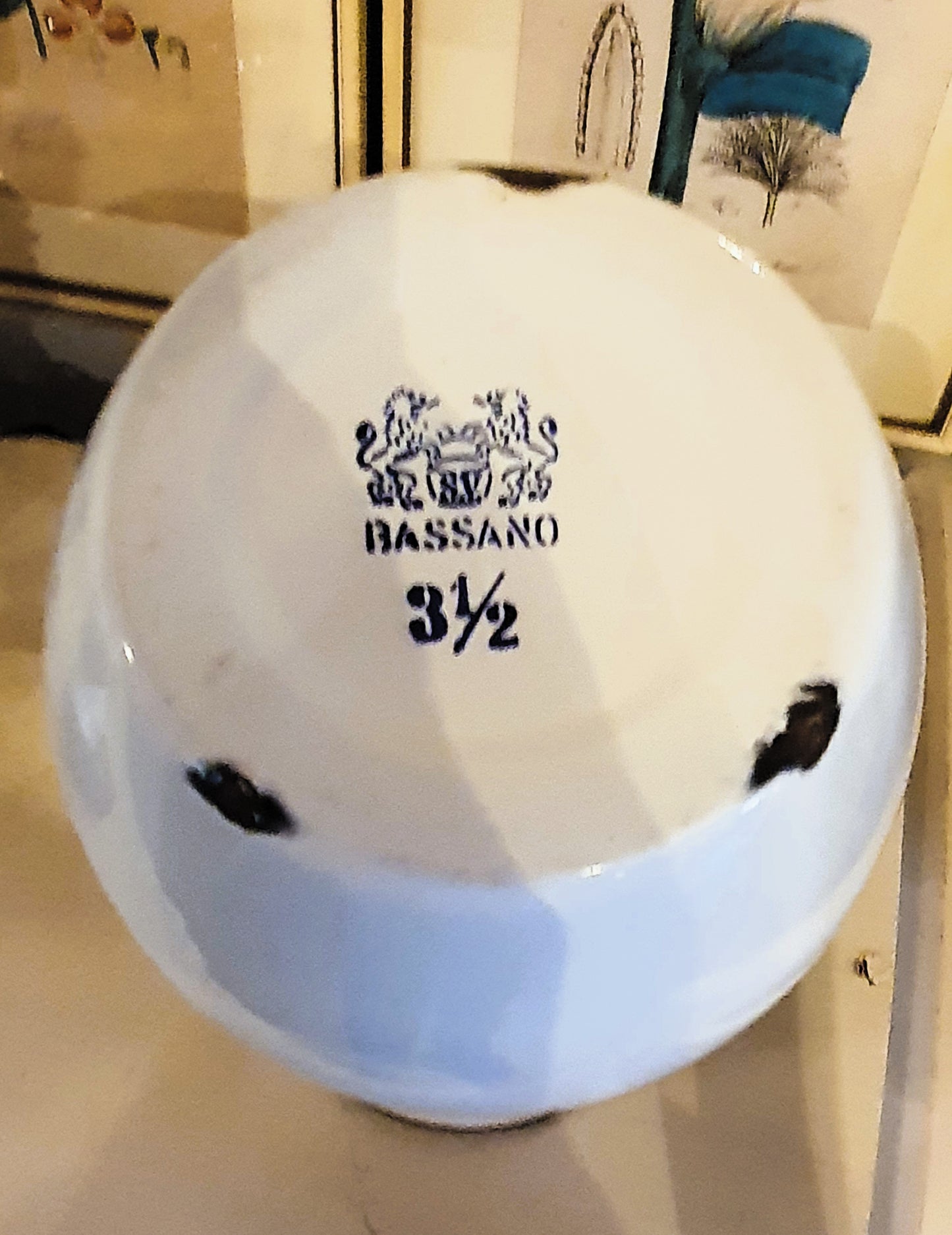 DUE LEONI BASSANO BROCCA IN LATTA SMALTATA VINTAGE