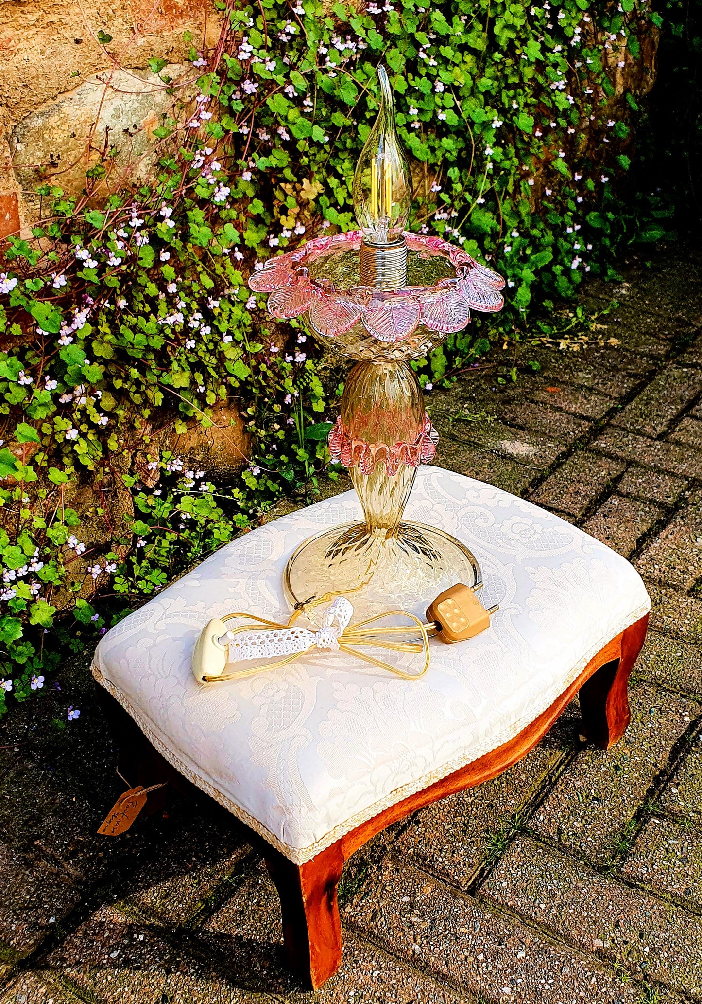 MURANO LAMPADA IN VETRO ARTISTICO ANNI '80 '90