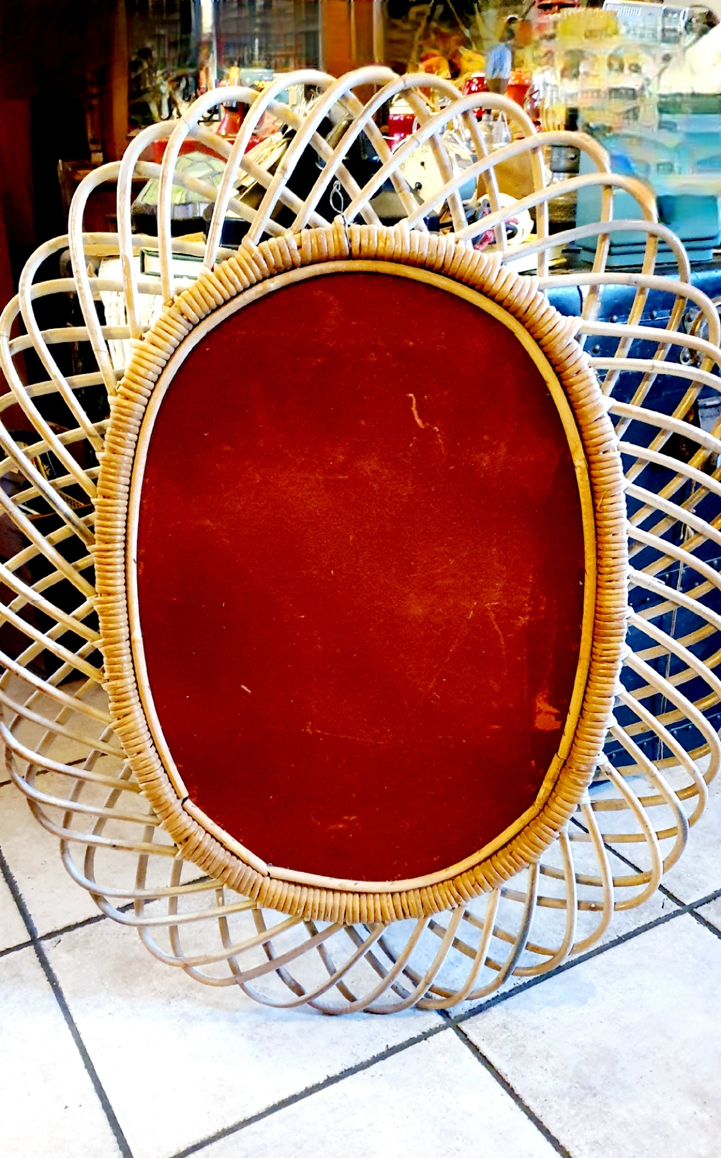 SPECCHIO OVALE ITALIA MODERNARIATO ANNI '60