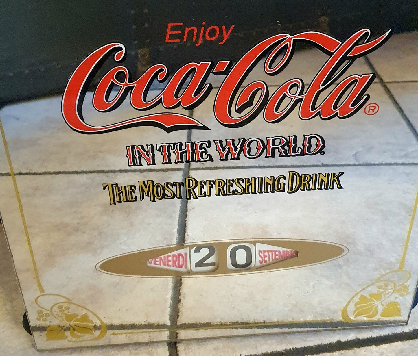 SPECCHIO PUBBLICITARIO VINTAGE COCA-COLA CON DATARIO