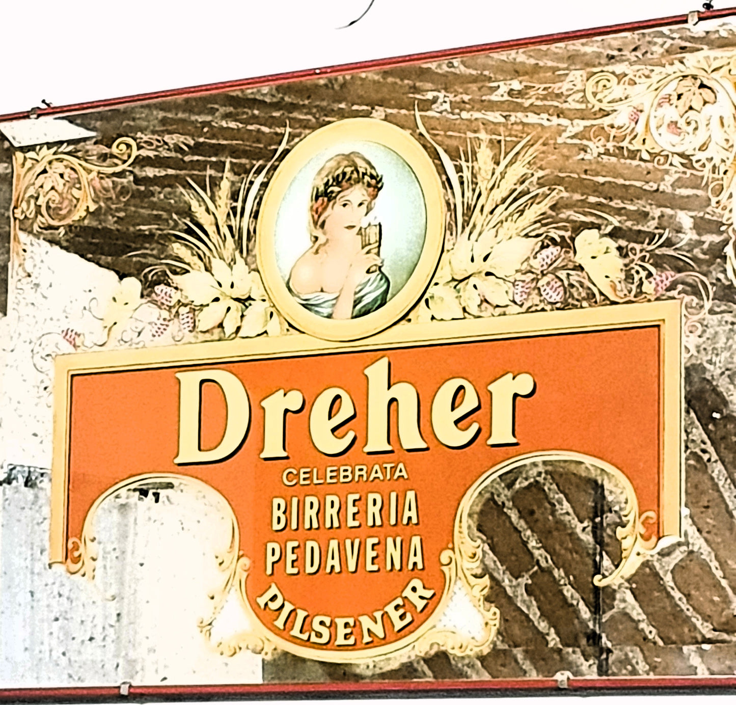 DREHER BEER QUADRO A SPECCHIO PUBBLICITARIO VINTAGE