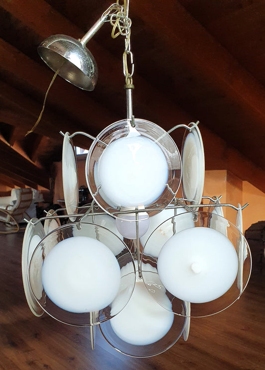 LAMPADARIO IN VETRO DI MURANO DI VISTOSI ANNI '60 -'70