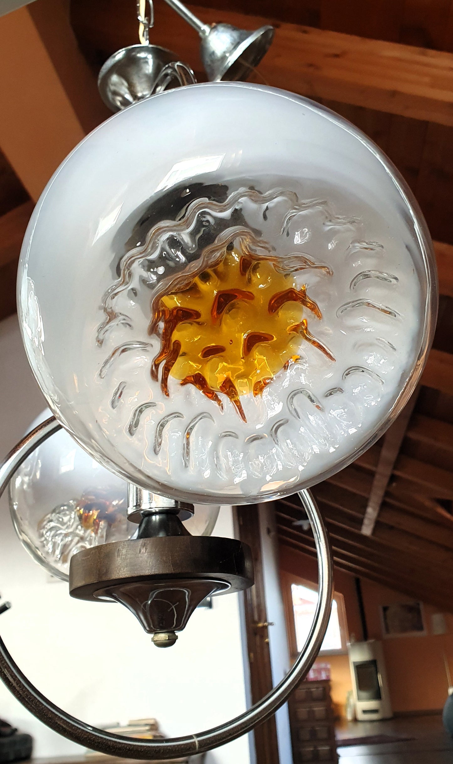 LAMPADARIO IN VETRO DI MURANO DI MAZZEGA ANNI '60 - '70