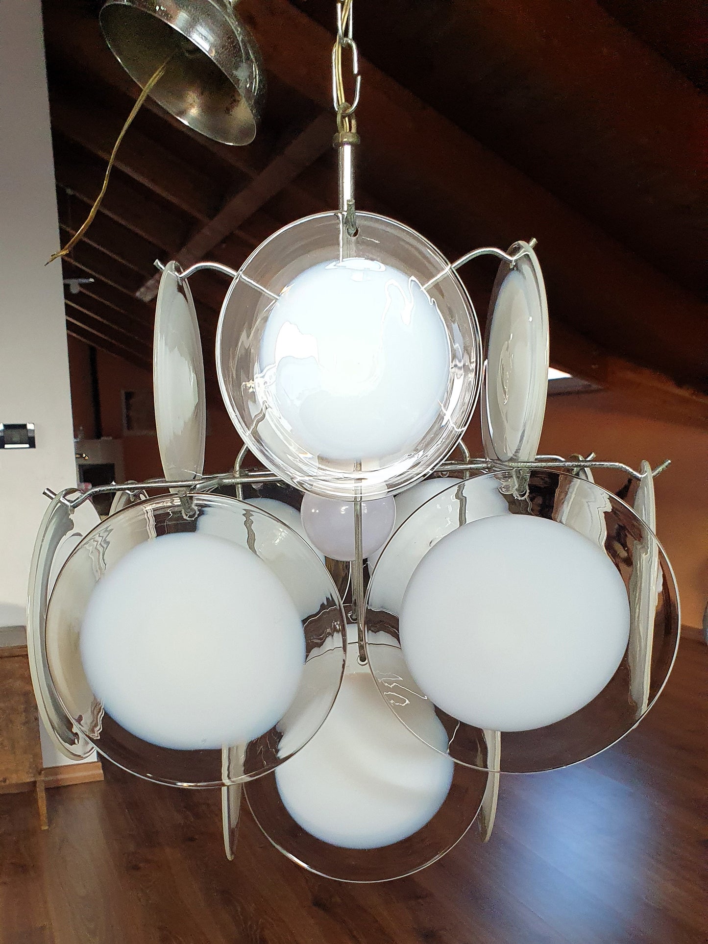 LAMPADARIO IN VETRO DI MURANO DI VISTOSI ANNI '60 -'70