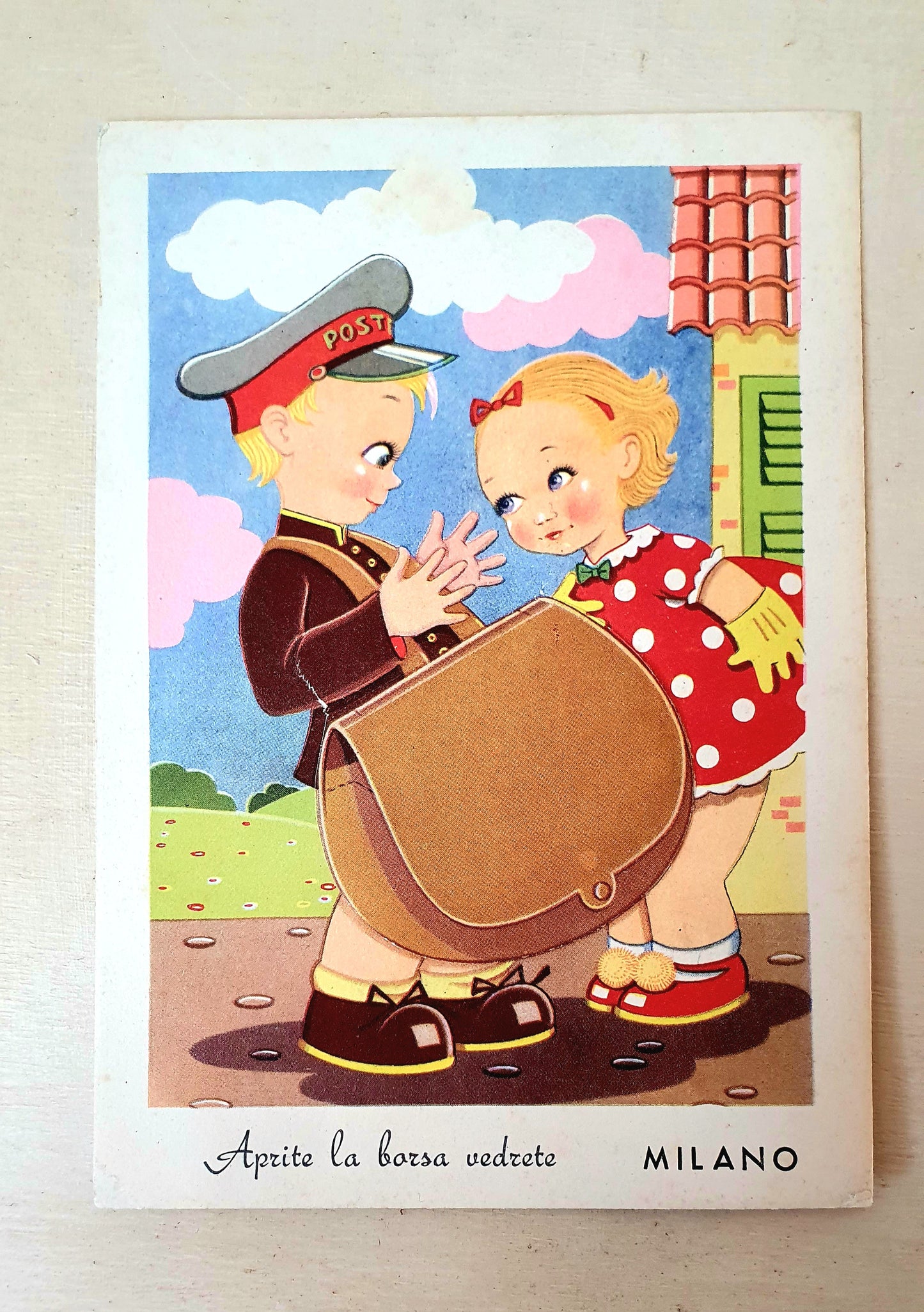 CARTOLINA "VALIGETTA" VINTAGE ANNI '50