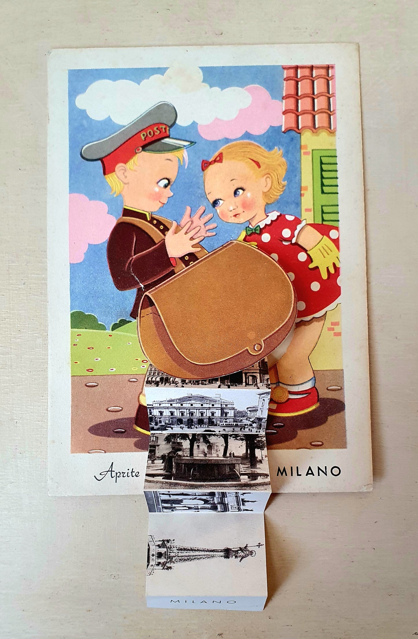 CARTOLINA "VALIGETTA" VINTAGE ANNI '50