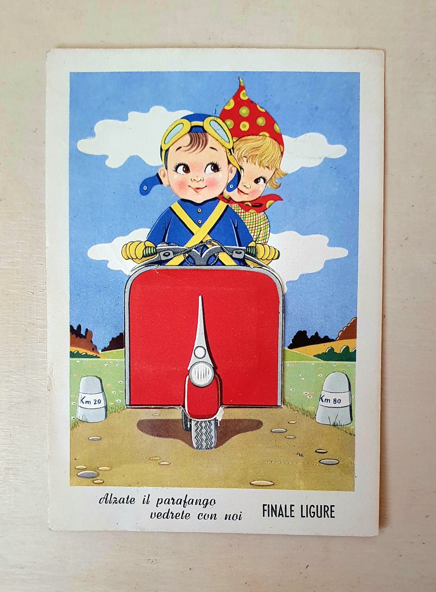 CARTOLINA "VALIGETTA"  VINTAGE ANNI '50