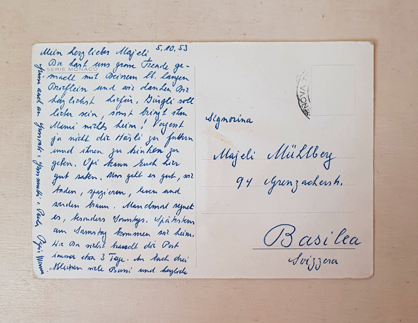 CARTOLINA "VALIGETTA"  VINTAGE ANNI '50