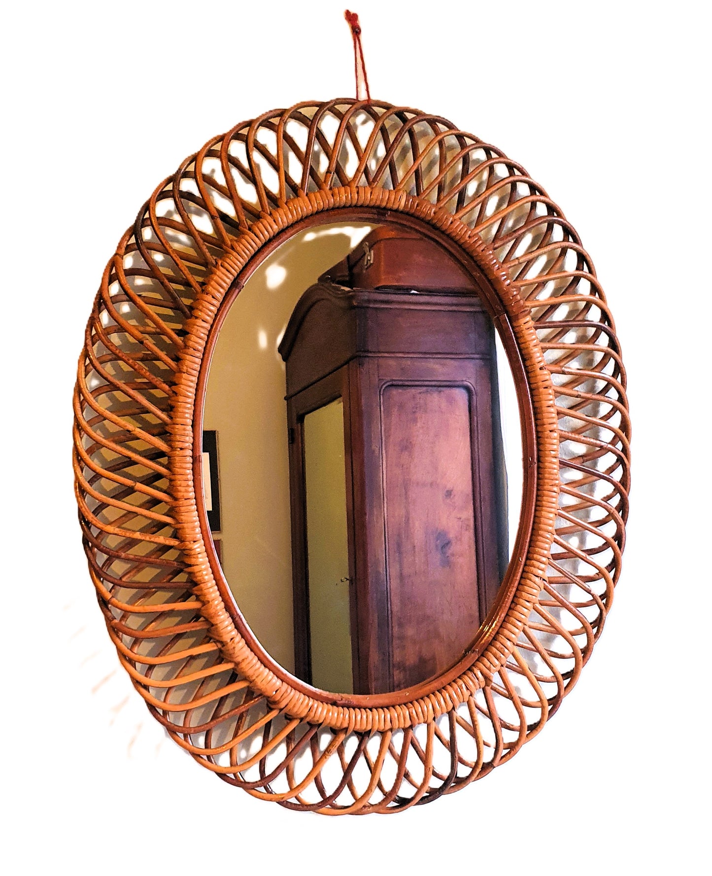 SPECCHIO OVALE ITALIA MODERNARIATO ANNI '60 - '70