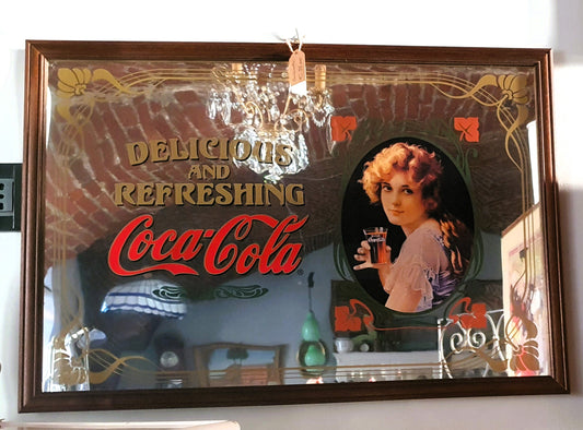 COCA COLA QUADRO A SPECCHIO PUBBLICITARIO VINTAGE