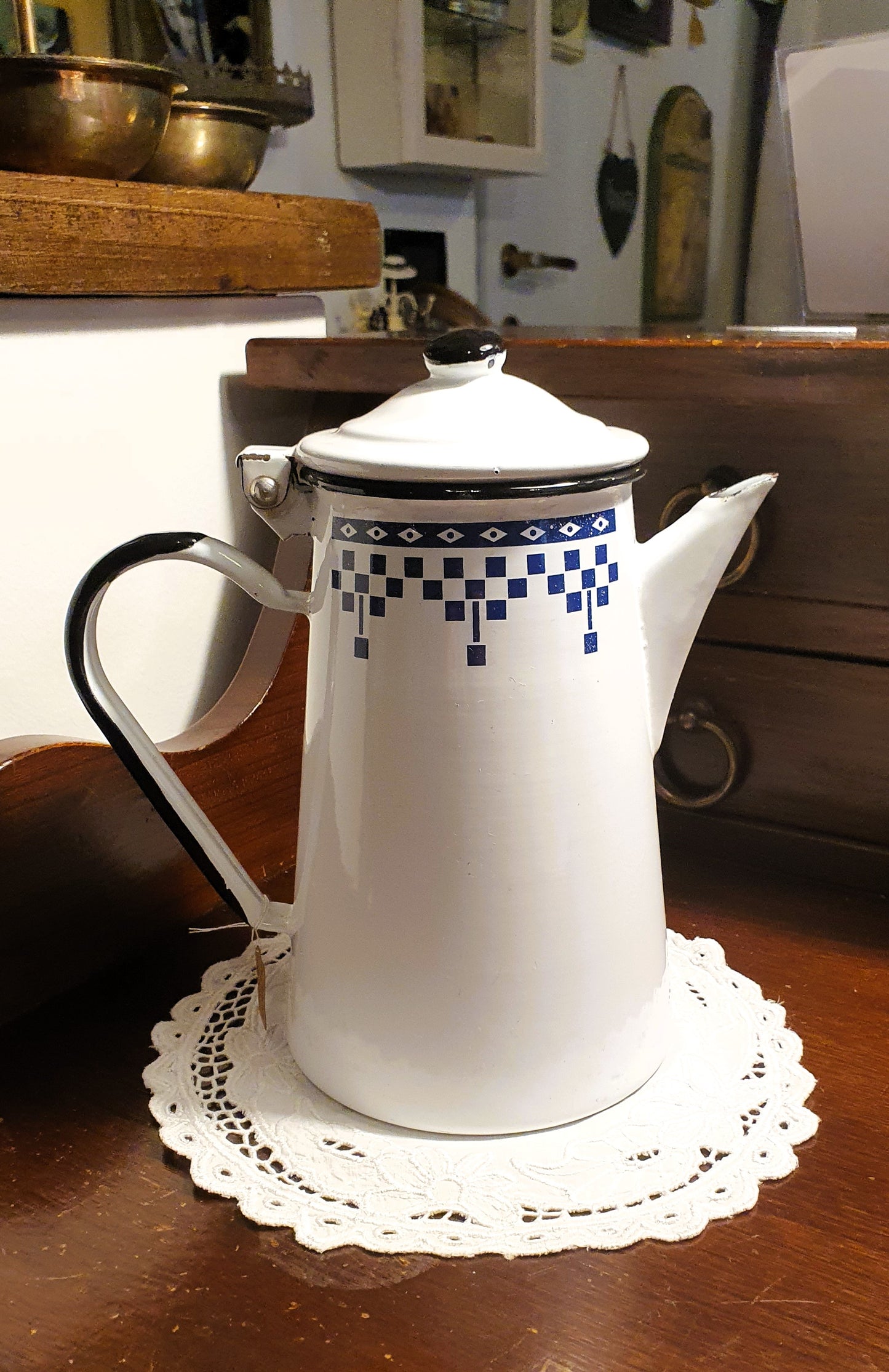 CAFFETTIERA VINTAGE IN LATTA SMALTATA