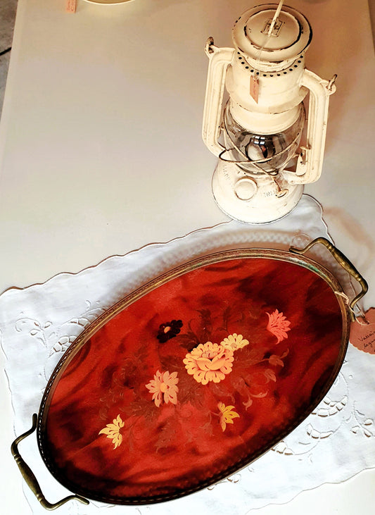 ANTICO VASSOIO OVALE ITALIA ANNI '40