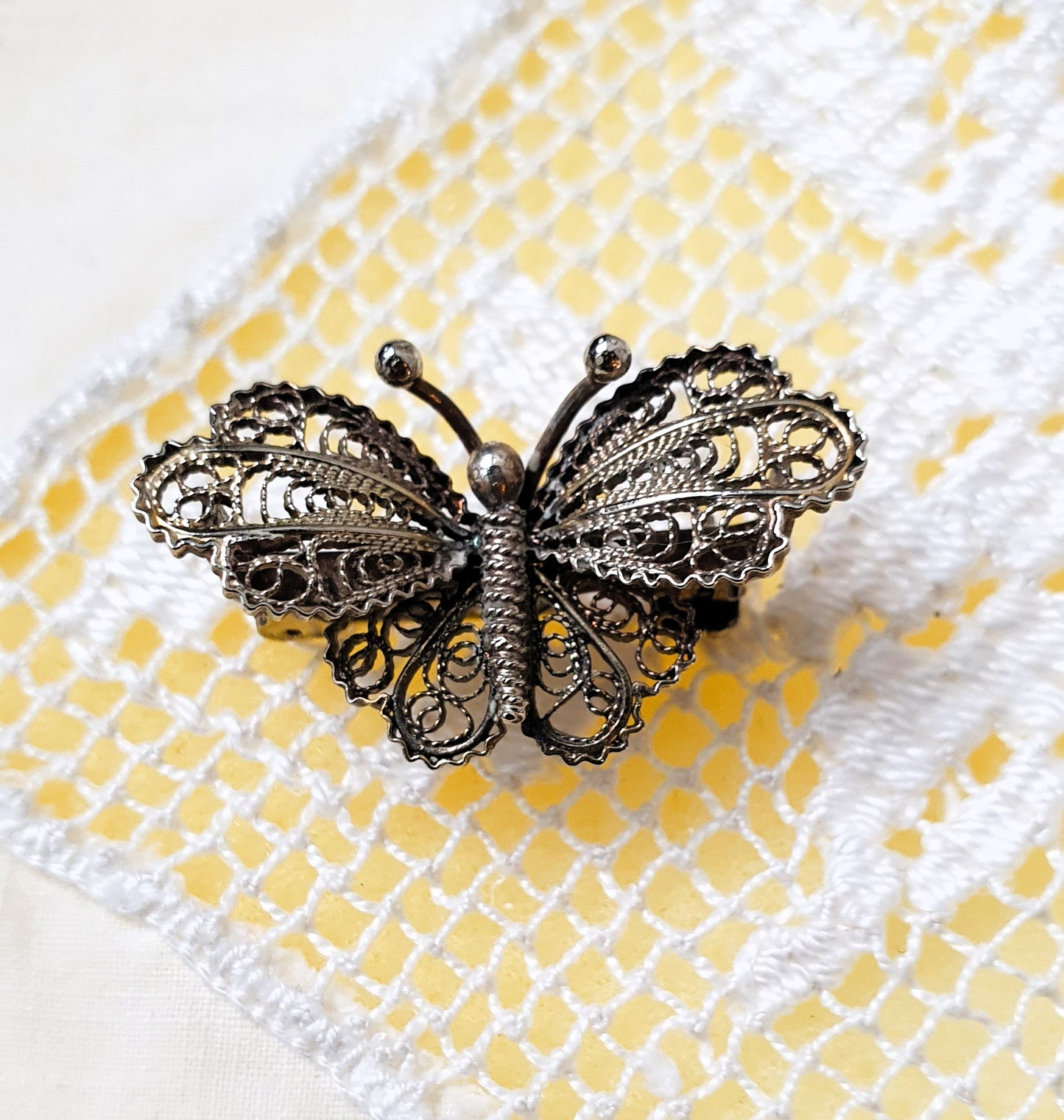 SPILLA D'EPOCA IN ARGENTO 800