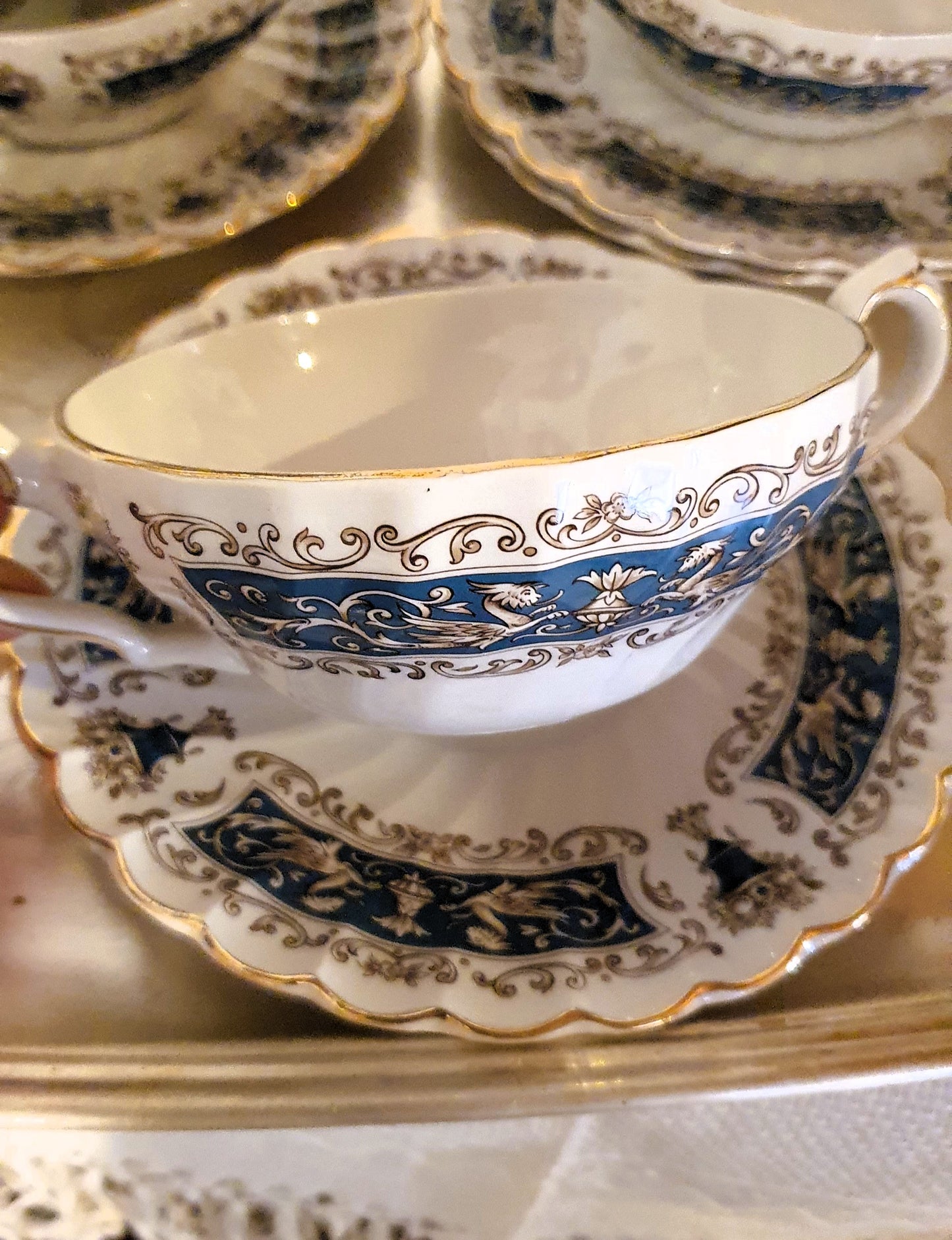 MYOTT STAFFORDSHIRE SET 4 TAZZE  CONSOMMÈ VINTAGE