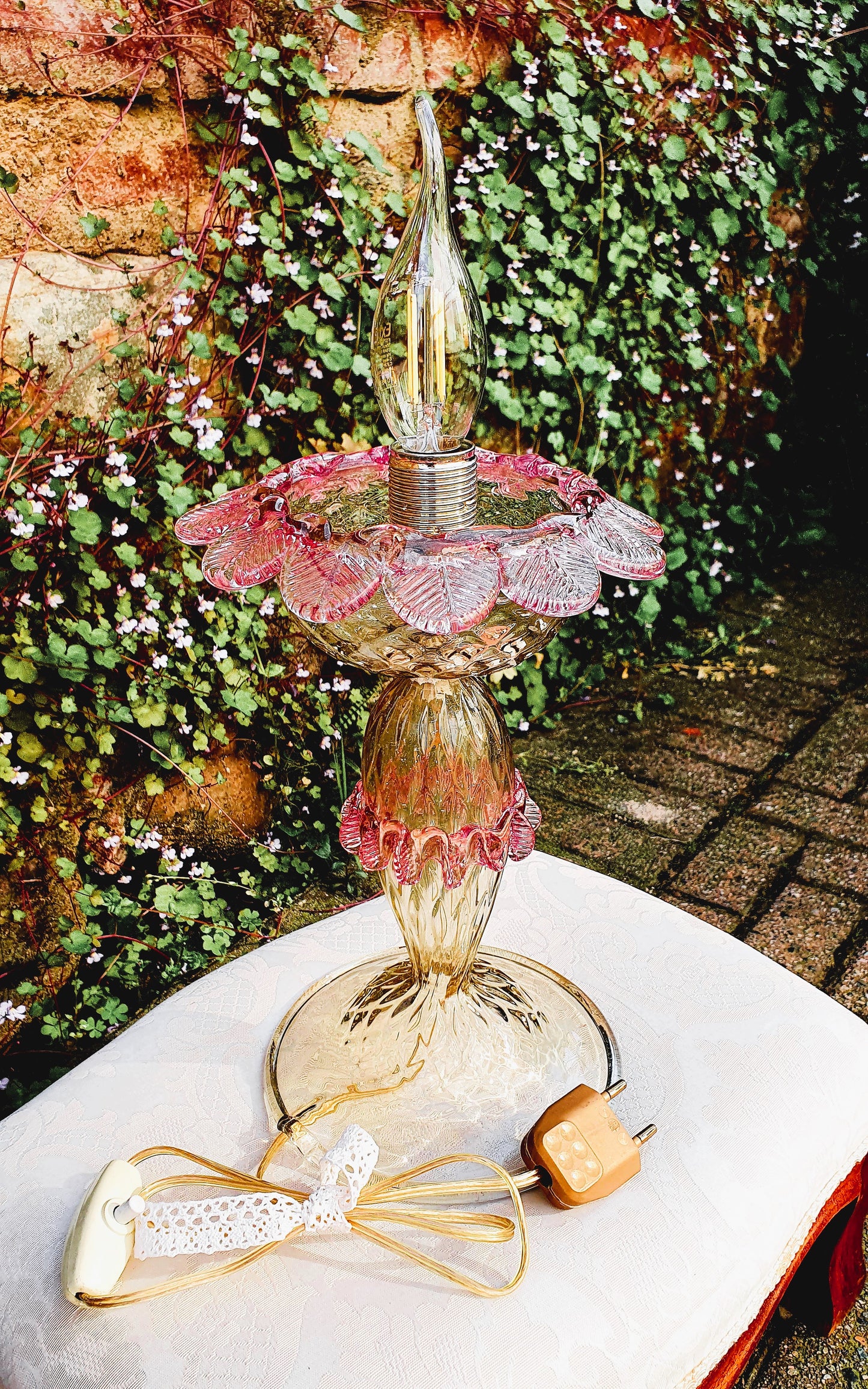 MURANO LAMPADA IN VETRO ARTISTICO ANNI '80 '90