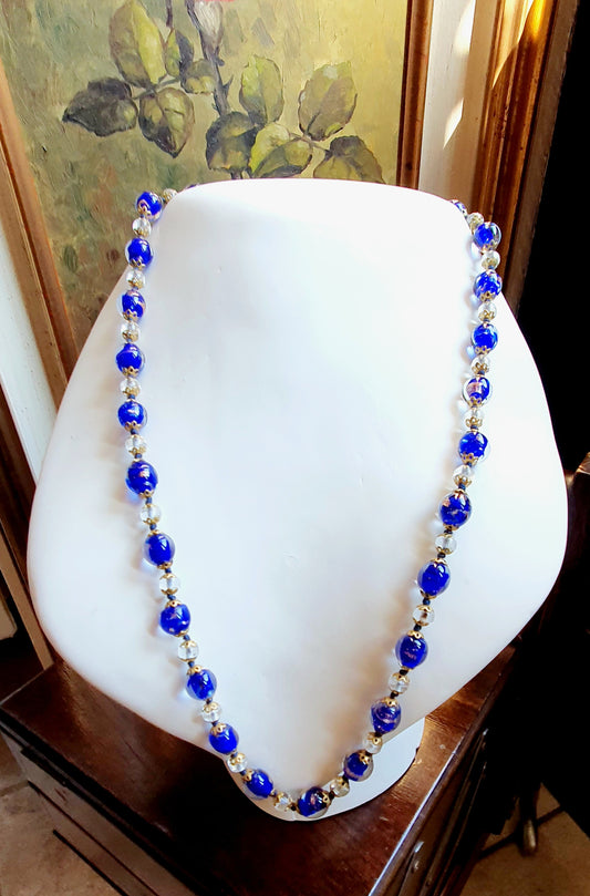 COLLANA VINTAGE IN PERLE DI VETRO ARTISTICO DI MURANO