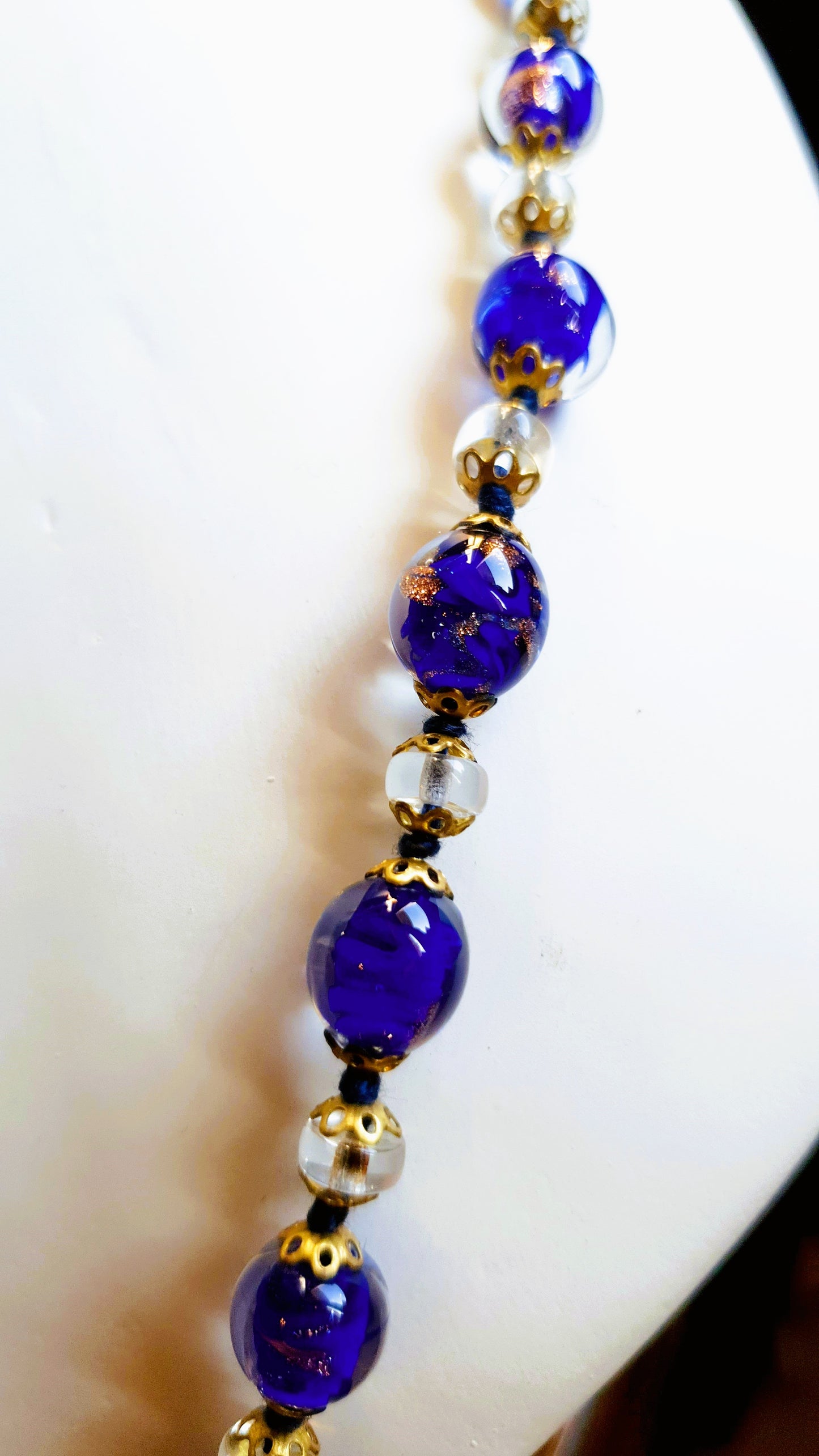 COLLANA VINTAGE IN PERLE DI VETRO ARTISTICO DI MURANO