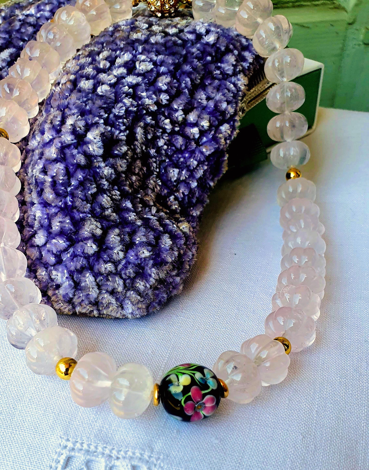 COLLANA VINTAGE IN PERLE DI VETRO VENEZIANO