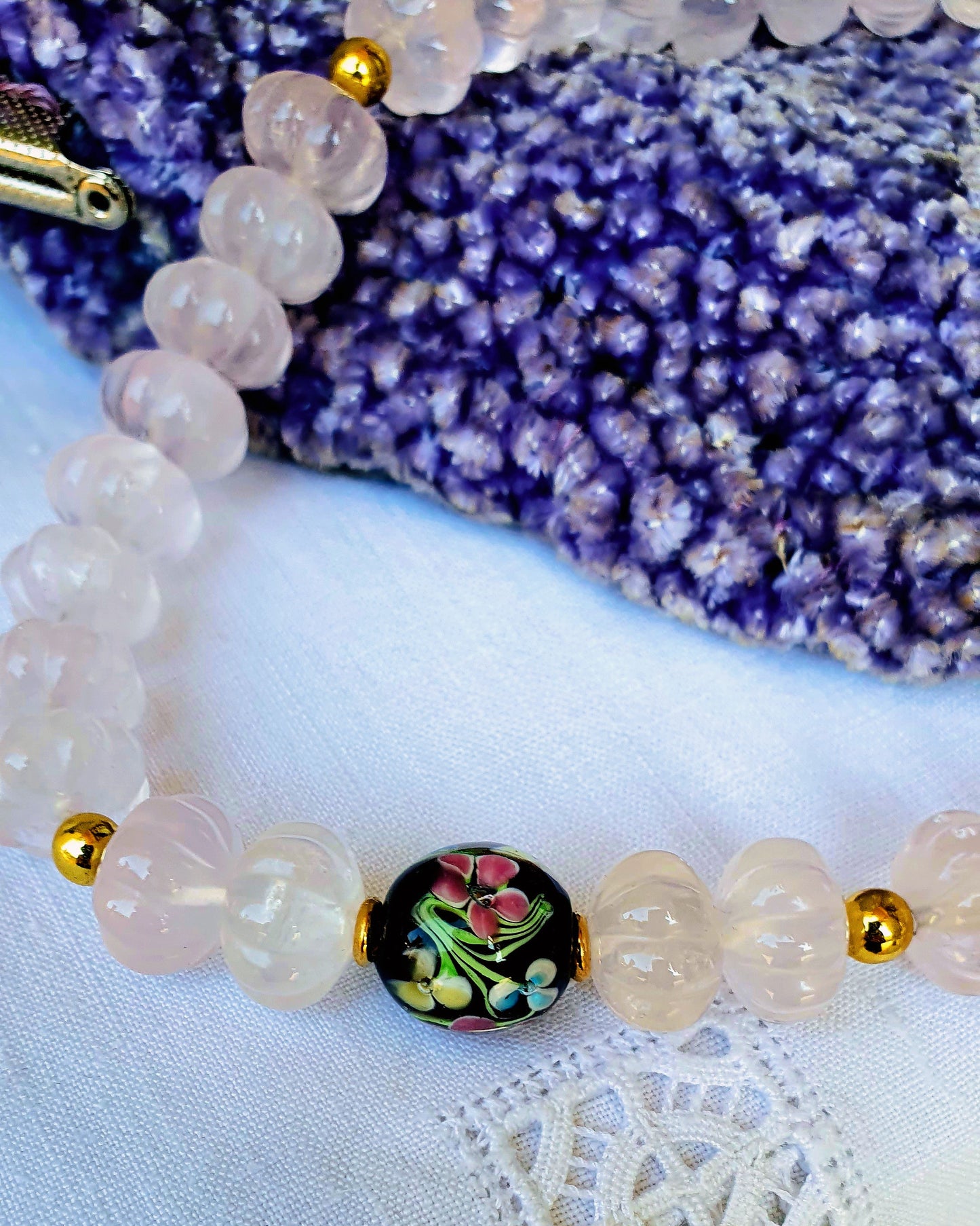 COLLANA VINTAGE IN PERLE DI VETRO VENEZIANO