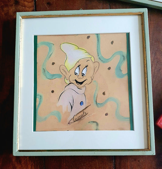 QUADRETTO VINTAGE DIPINTO A MANO: CUCCIOLO