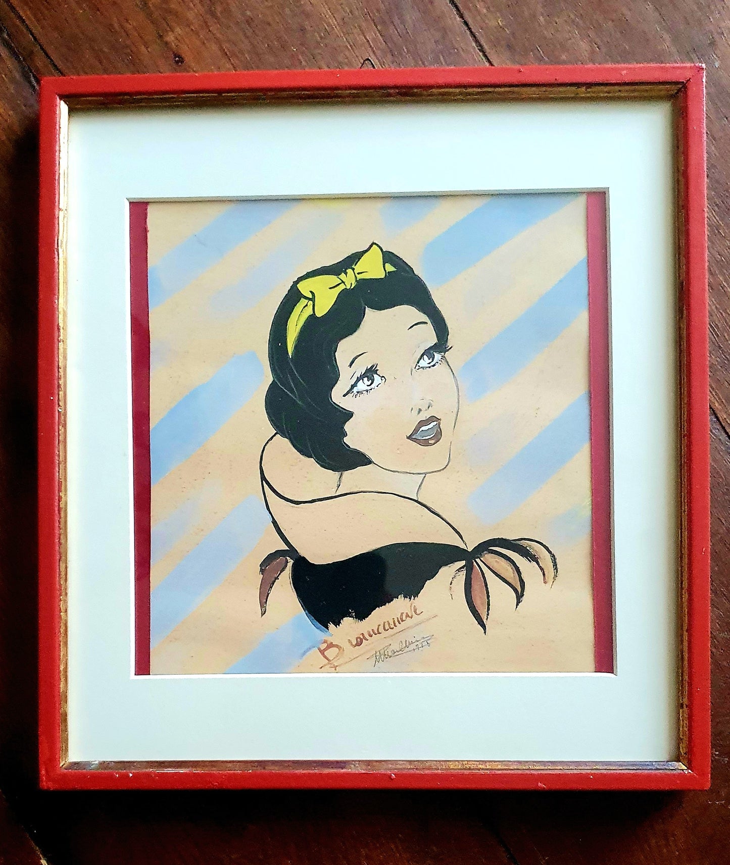 QUADRETTO VINTAGE DIPINTO A MANO: BIANCANEVE