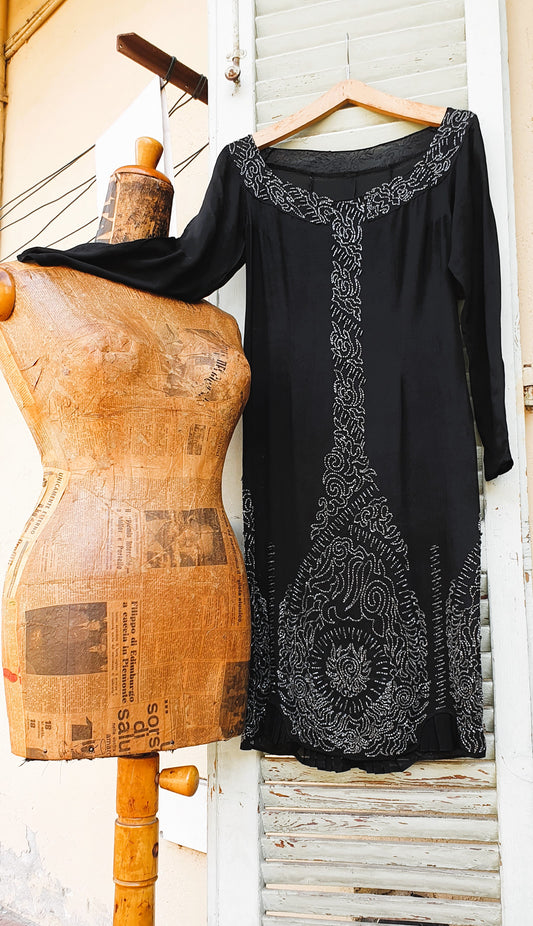 VESTITO NERO VINTAGE DA DONNA