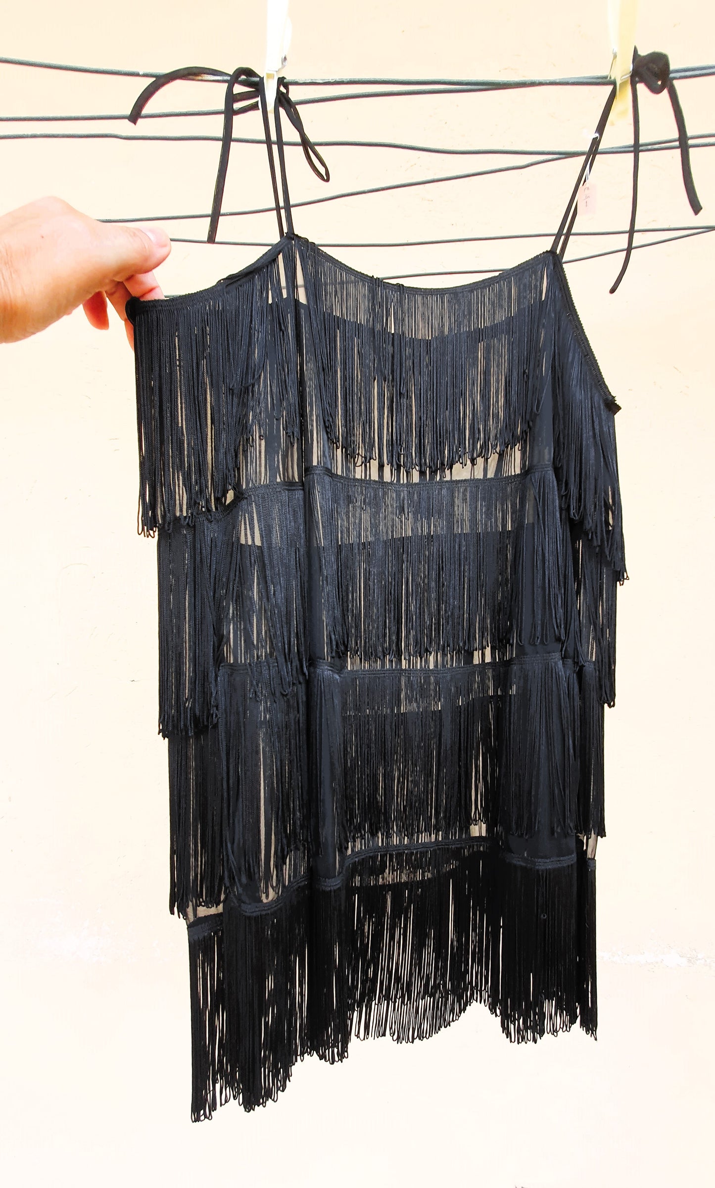 CANOTTA TOP NERO VINTAGE