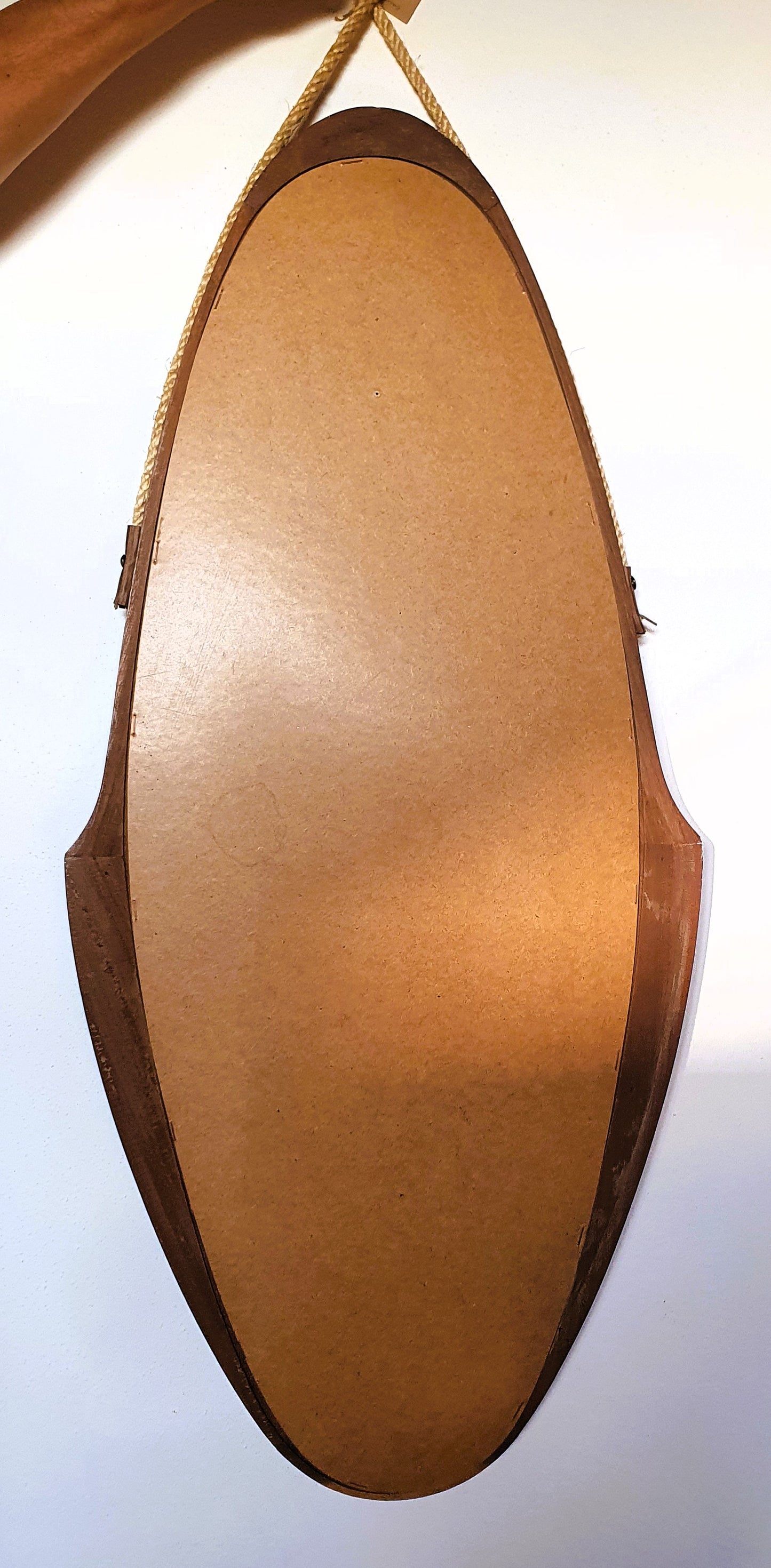 SPECCHIO OVALE VINTAGE IN TEAK ITALIA MID-CENTURY