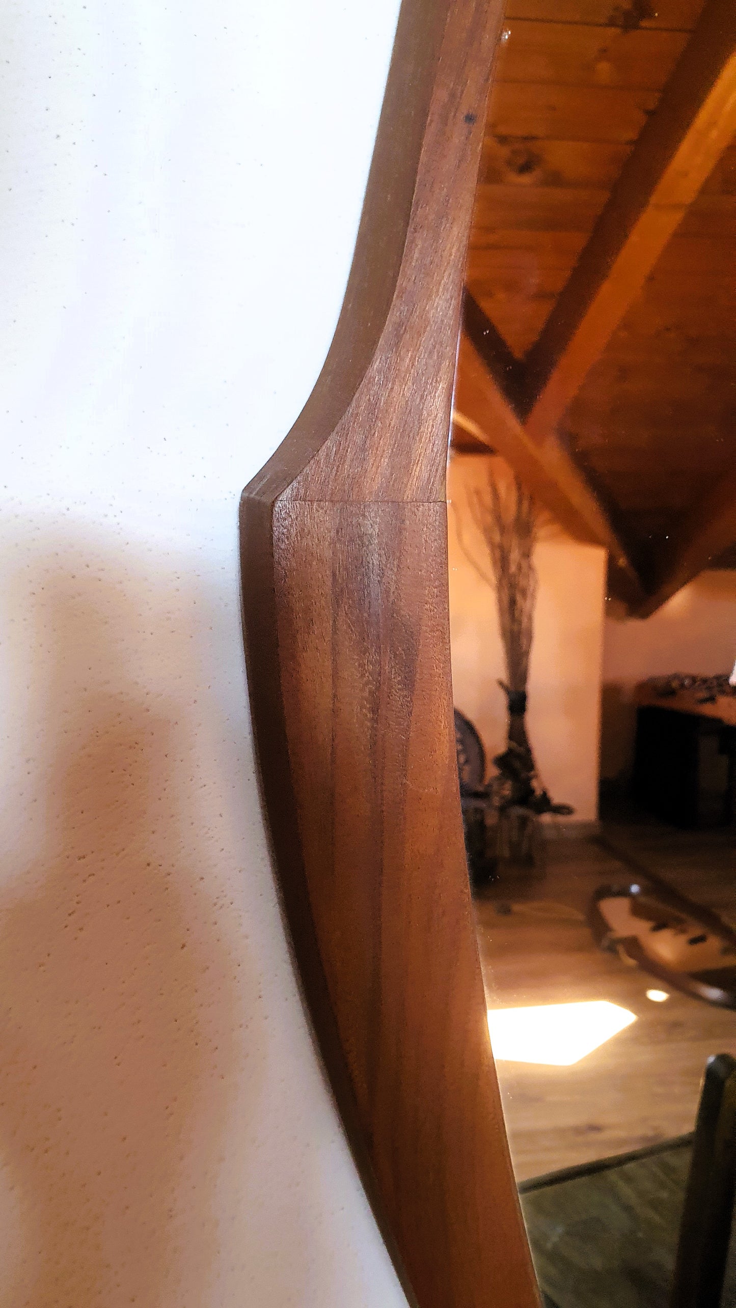 SPECCHIO OVALE VINTAGE IN TEAK ITALIA MID-CENTURY