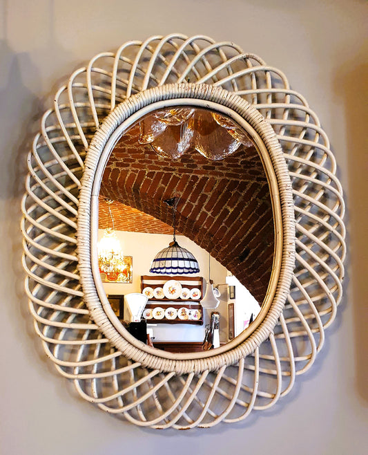 SPECCHIO OVALE ITALIA MODERNARIATO ANNI '60