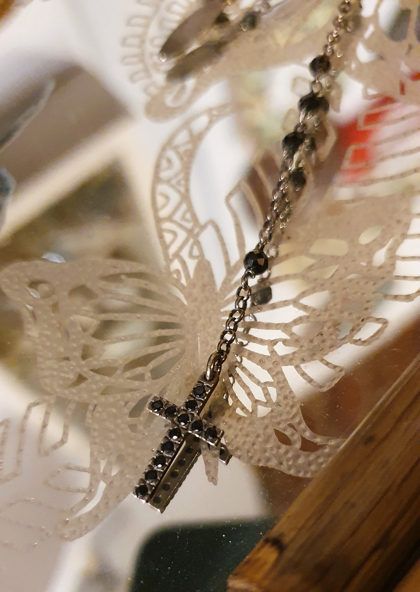 COLLANA ROSARIO VINTAGE IN ARGENTO