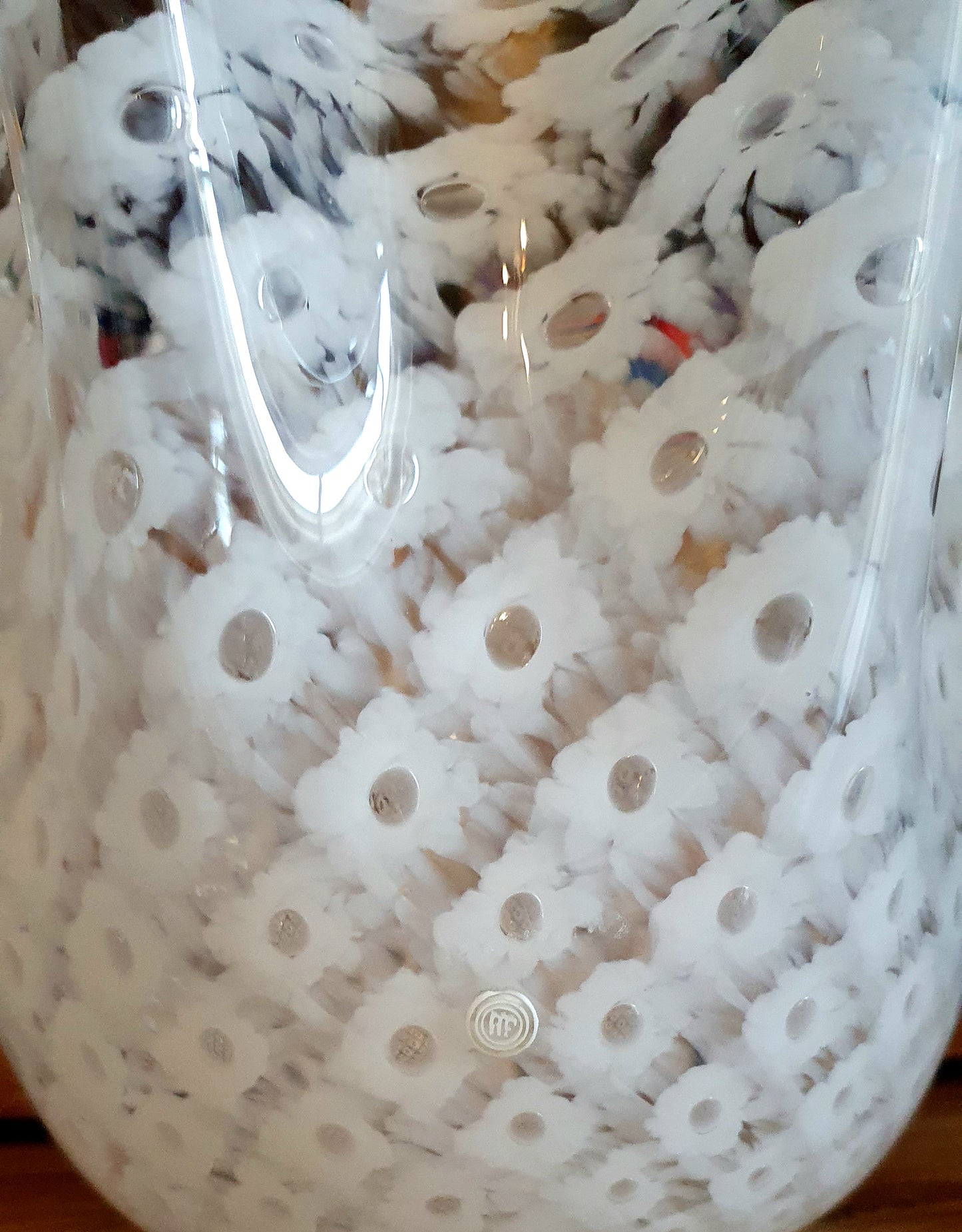 VASO A FAZZOLETTO VINTAGE IN VETRO SOFFIATO DI MURANO