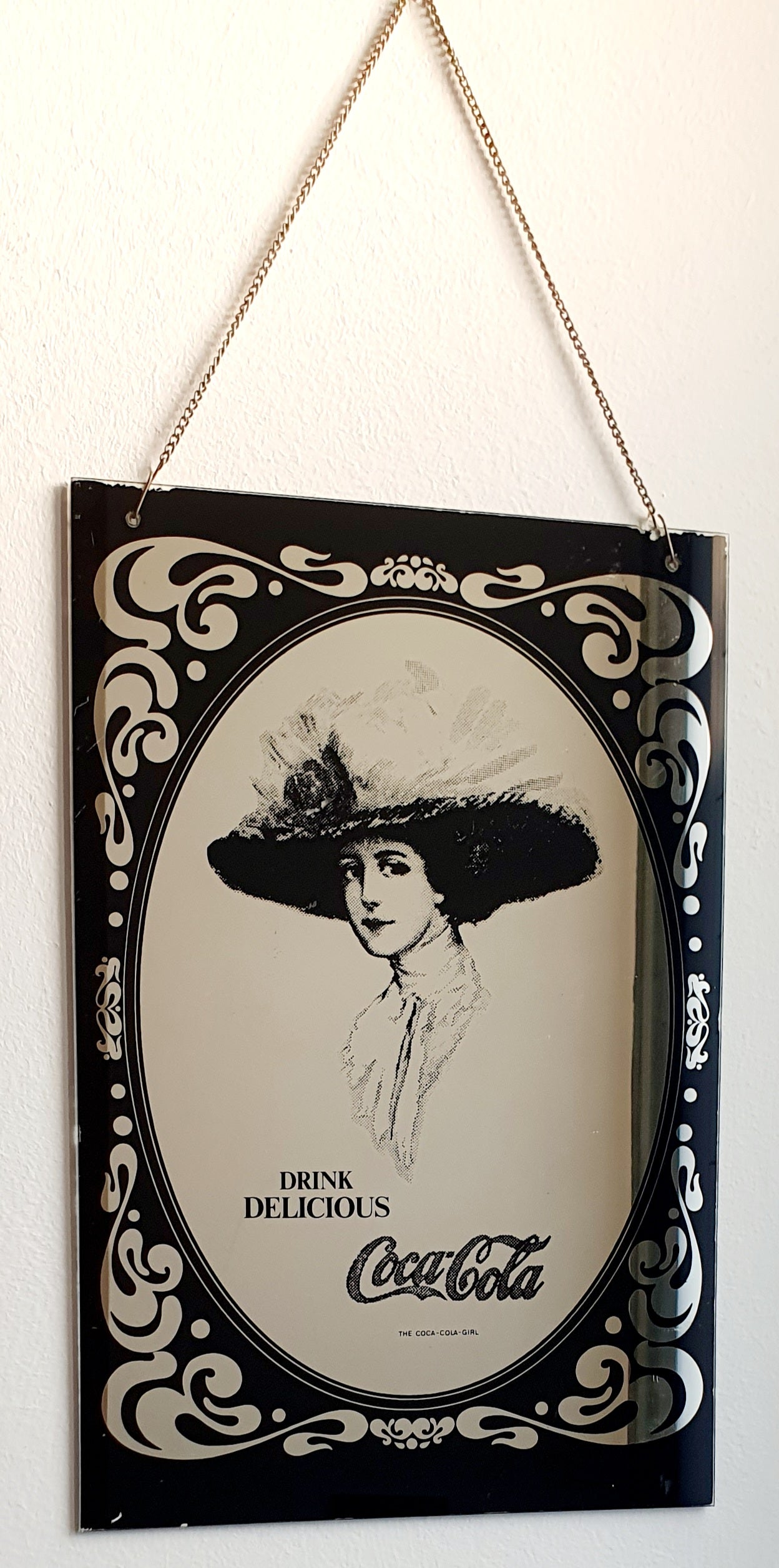 SPECCHIO PUBBLICITARIO VINTAGE COCA-COLA