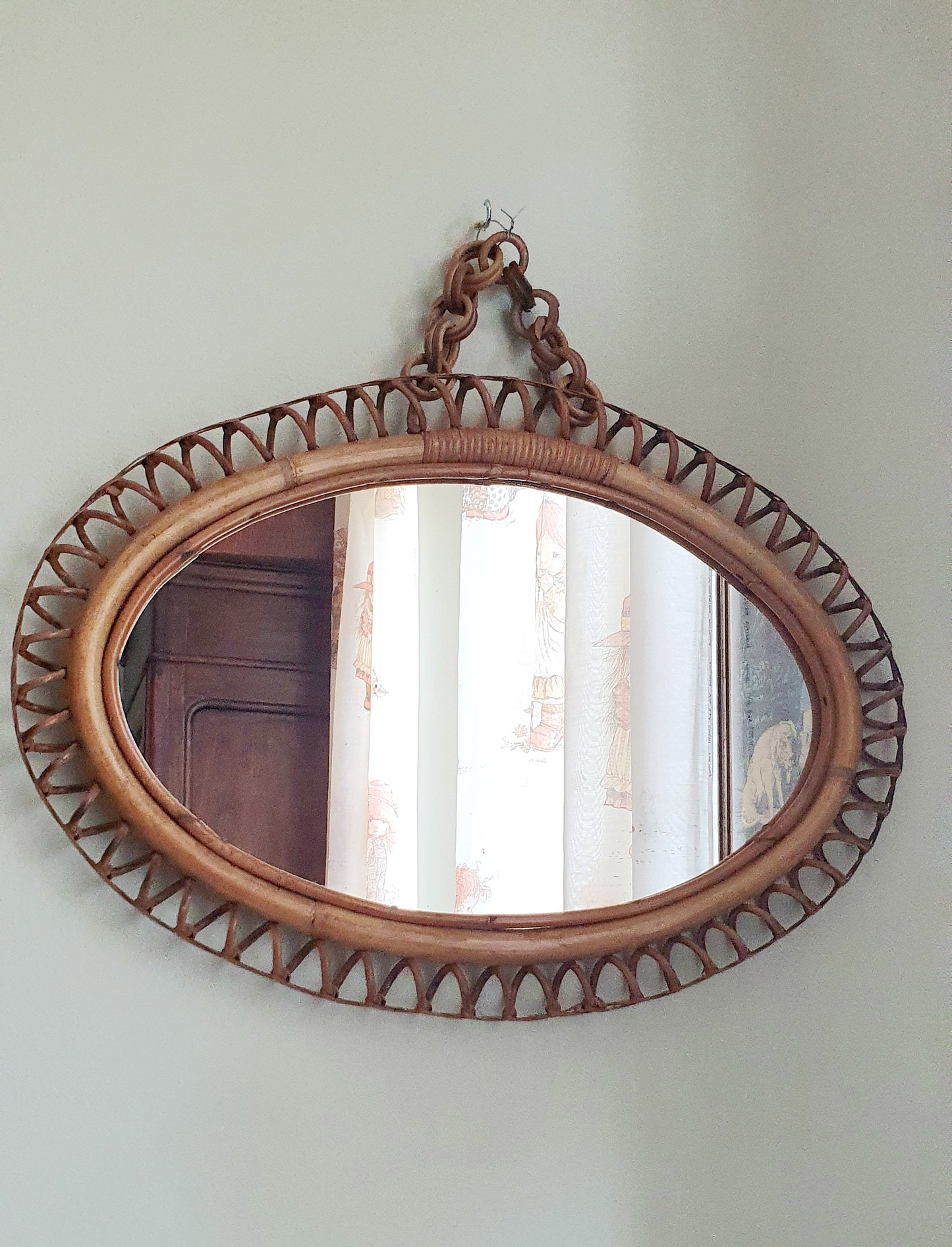 SPECCHIO OVALE F. ALBINI MID-CENTURY ANNI '60