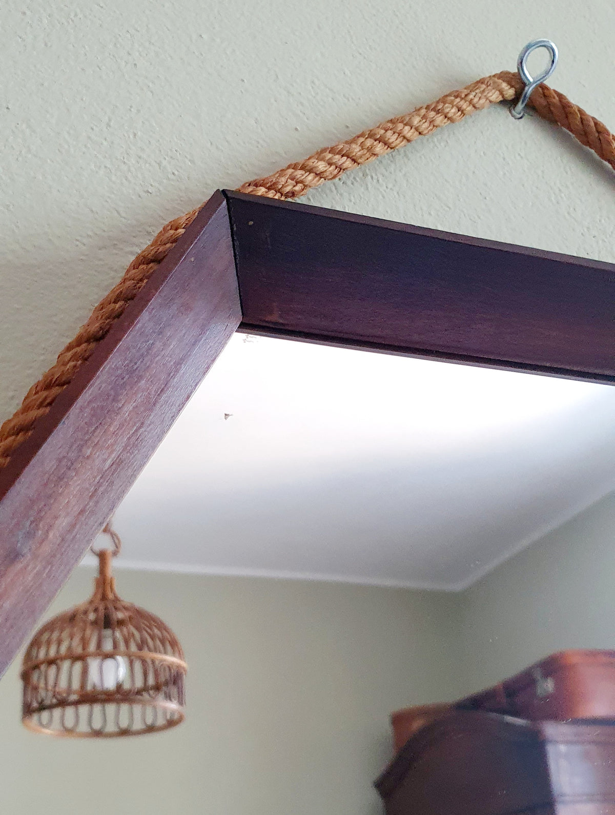 SPECCHIO ESAGONALE VINTAGE IN TEAK ITALIA MID-CENTURY