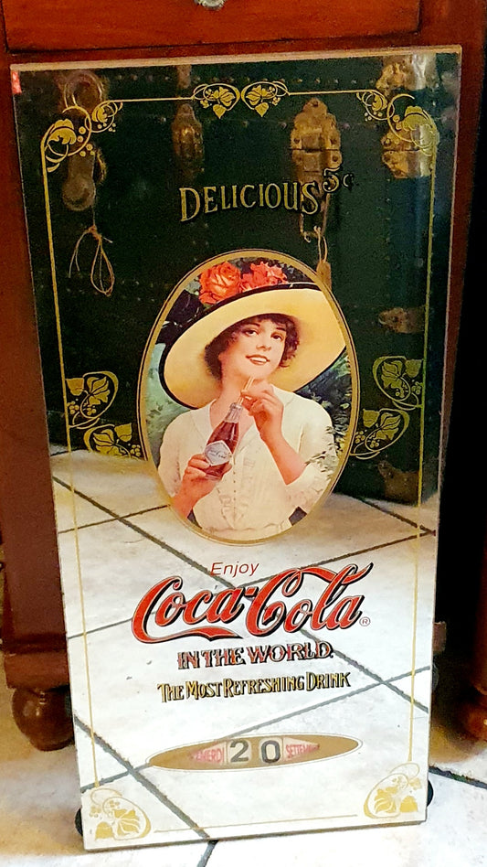 SPECCHIO PUBBLICITARIO VINTAGE COCA-COLA CON DATARIO