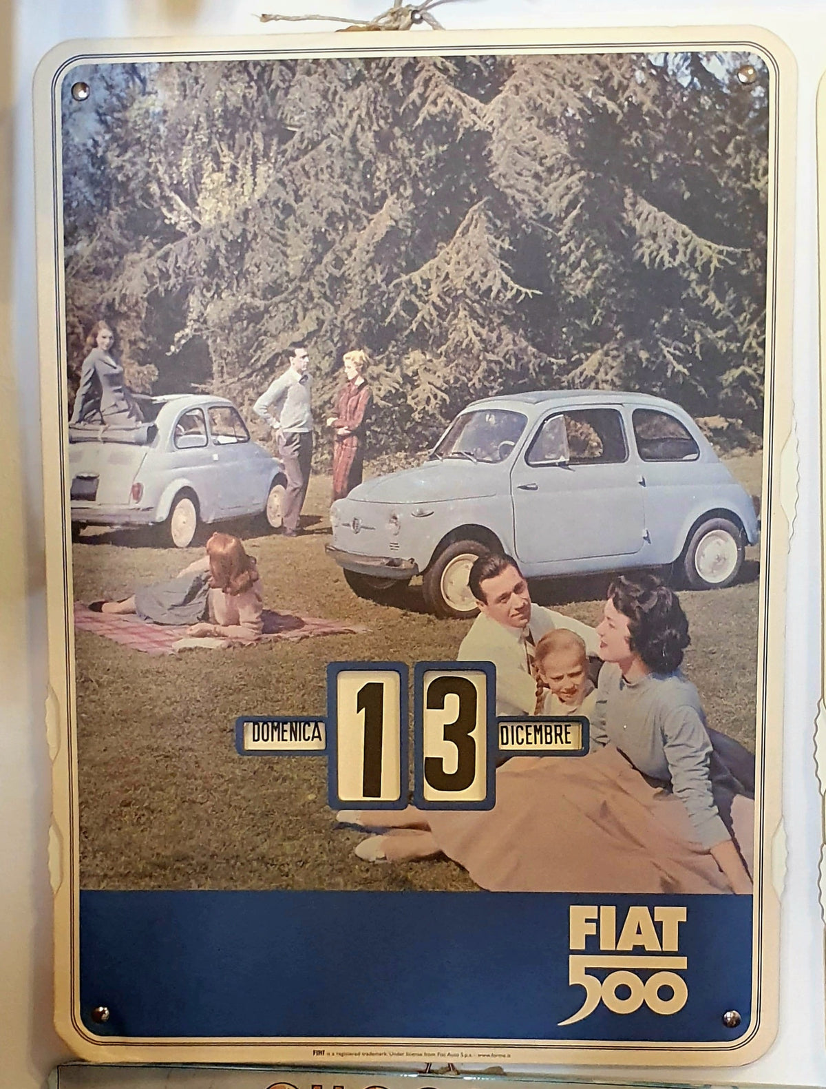 CALENDARIO PERPETUO PUBBLICITARIO FIAT 500 VINTAGE