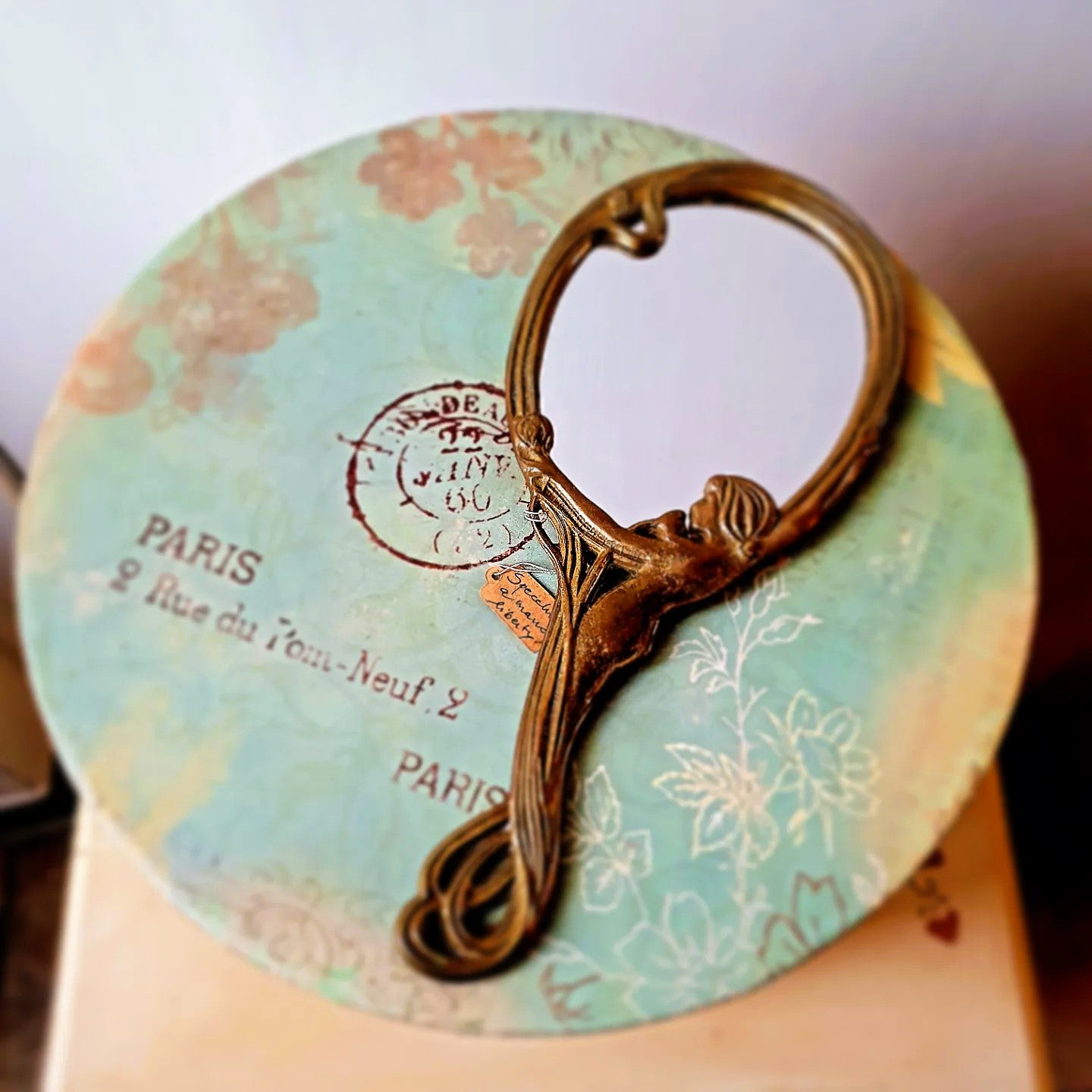 SPECCHIO A MANO IN STILE LIBERTY 1900