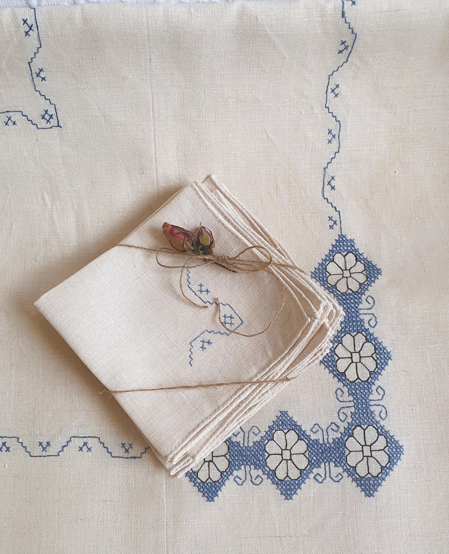 TOVAGLIA IN PURO LINO VINTAGE ANNI '50