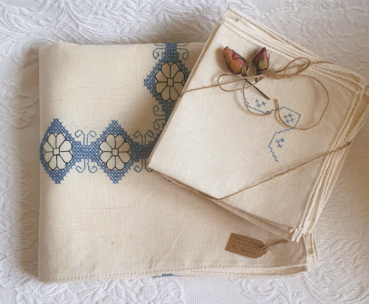 TOVAGLIA IN PURO LINO VINTAGE ANNI '50