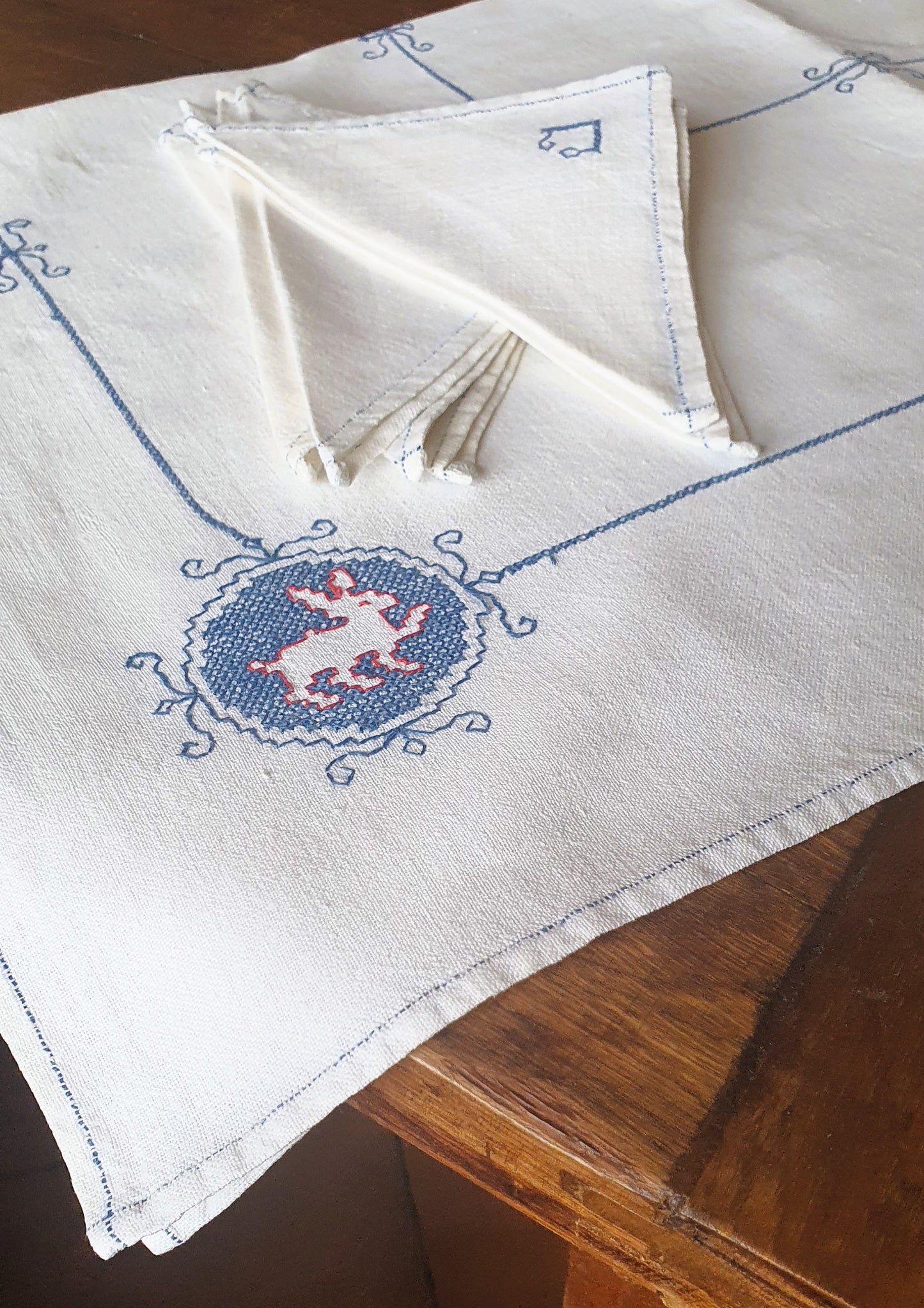 TOVAGLIETTA DA THE IN LINO VINTAGE ANNI '50